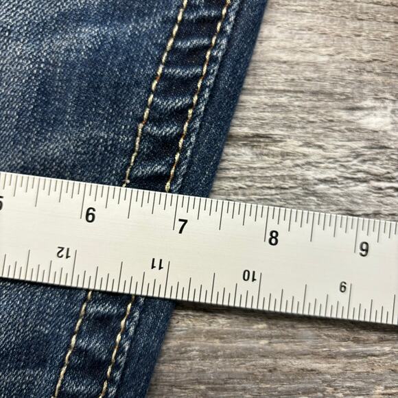 Vintage Y2K Rock Revival Blue Women 27 Mallgoth Distressed Celine Straight Jeans - Picture 9 of 11